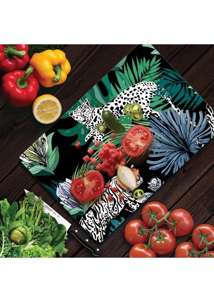 Cam Kesme Tahtası Vintage Leopar Desenli 20X30 cm fırsatları