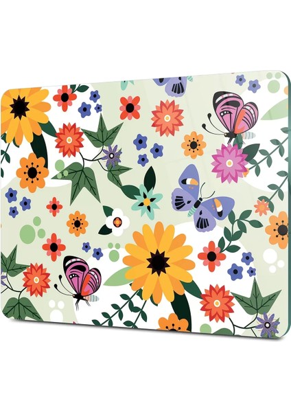 Cam Kesme Tahtası Kelebek ve Çiçek Desenli 20X30 cm fiyatları