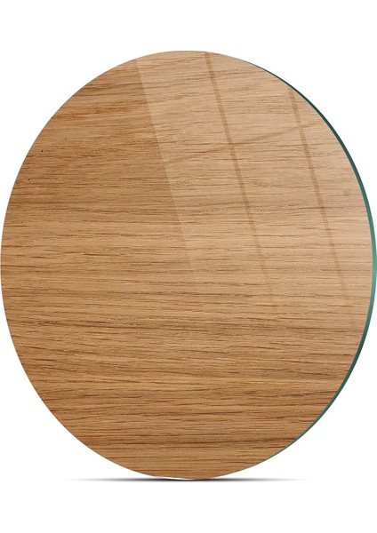 Cam Kesme Tahtası Yuvarlak Açık Ahşap Meşe Desenli 30X30 cm fırsatları