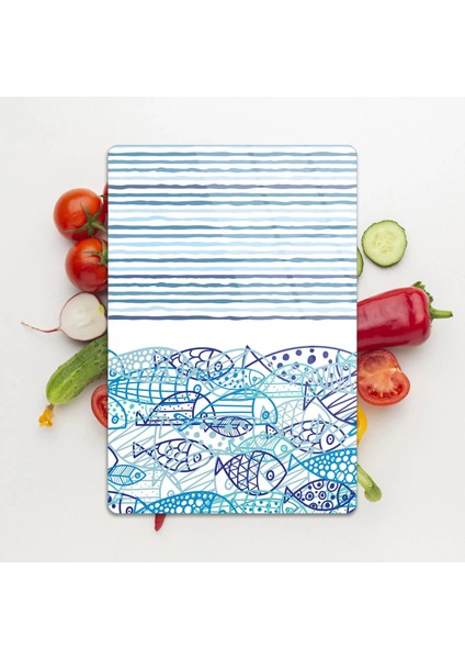 Cam Kesme Tahtası Marine Fish Waves 30X40 cm indirimleri