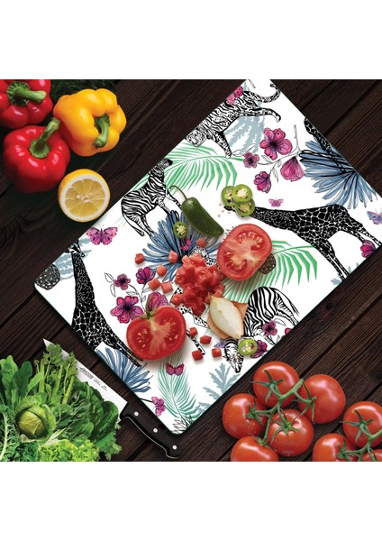 Cam Kesme Tahtası Vintage Safari Desenli 30X40 cm fiyatları
