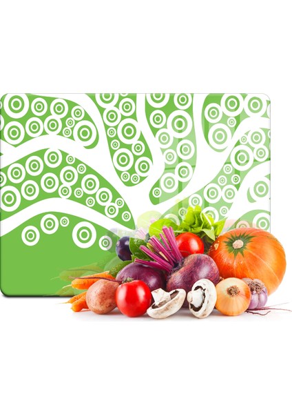 Cam Kesme Tahtası Retro Yeşil Ağaç Desenli 20X30 cm