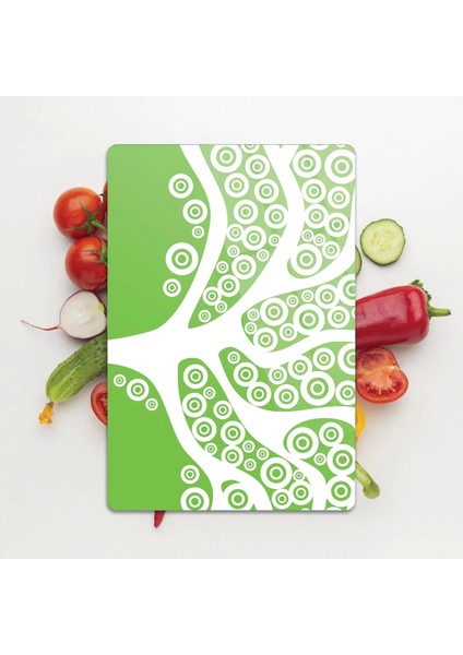 Cam Kesme Tahtası Retro Yeşil Ağaç Desenli 20X30 cm indirimleri