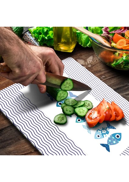 Cam Kesme Tahtası Marine Cute Fish 20X30 cm fırsatları