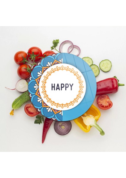 Cam Kesme Tahtası Yuvarlak Happy Desenli 30X30 cm fiyatları