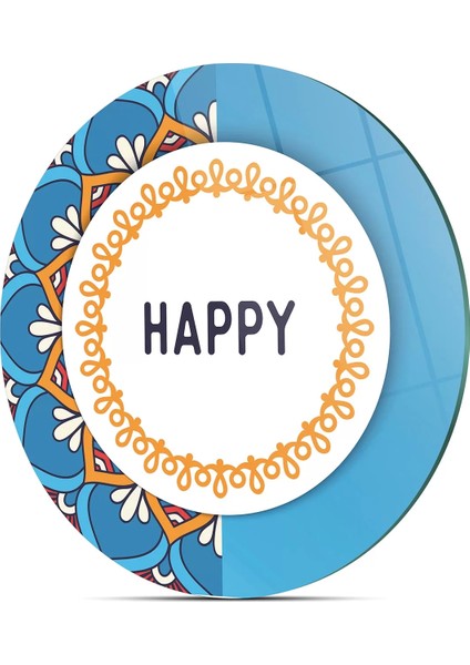 Cam Kesme Tahtası Yuvarlak Happy Desenli 30X30 cm indirimleri