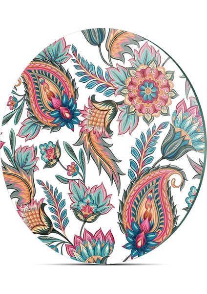 Cam Kesme Tahtası Yuvarlak Sarmaşık Motifi Desenli 30X30 cm fırsatları