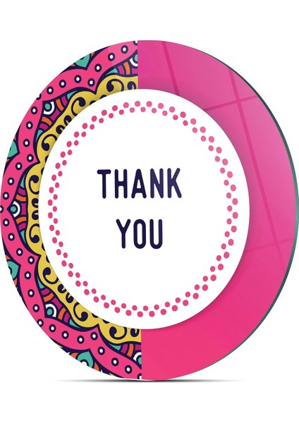 Cam Kesme Tahtası Yuvarlak Thank You Desenli 30X30 cm fırsatları