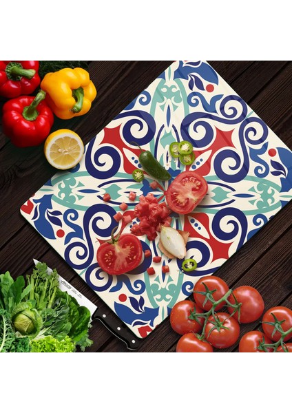 Cam Kesme Tahtası Motif Çini Desenli 20X30 cm modelleri