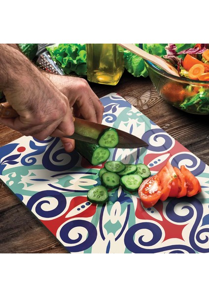 Cam Kesme Tahtası Motif Çini Desenli 20X30 cm fırsatları