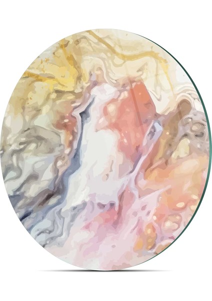 Cam Kesme Tahtası Yuvarlak Karışık Mermer Desenli 30X30 cm fırsatları