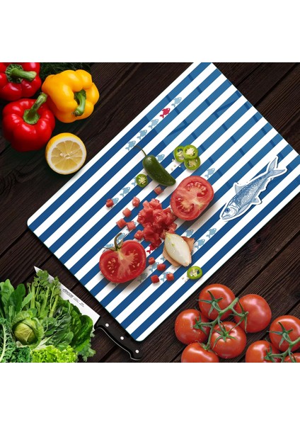 Cam Kesme Tahtası Marine Sardinis 20X30 cm modelleri