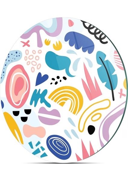 Cam Kesme Tahtası Yuvarlak Karışık Desenli 30X30 cm fırsatları