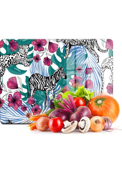 Cam Kesme Tahtası Vintage Zebra Desenli 20X30 cm