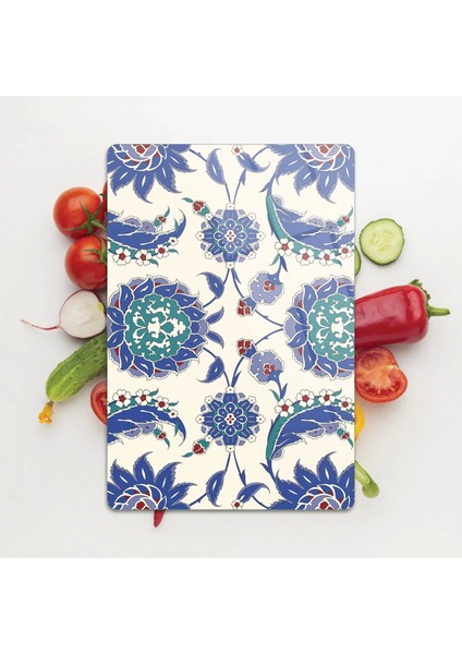 Cam Kesme Tahtası Sarmaşık Çini Desenli 20X30 cm indirimleri