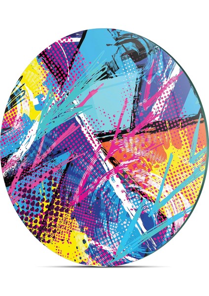 Cam Kesme Tahtası Yuvarlak Karışık Renkli 30X30 cm fırsatları