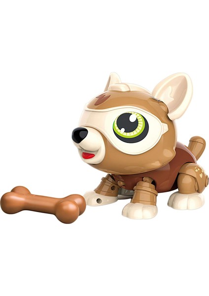 Robot Köpek Oyuncak, Çocuklar Için Akıllı, Kemikli Elektronik Evcil Köpek Yavrusu, Yeme, Esneme, Müzik Çoklu Fonksiyon Modları, Ses Sensörü, Dokunmatik Sensör, Kahverengi (Yurt Dışından)