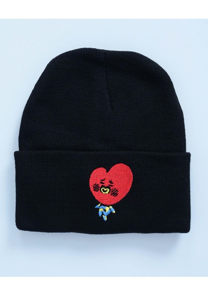 BT21 Nakış Işleme Unisex Siyah  Bere