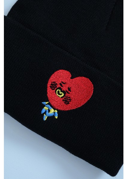 BT21 Nakış Işleme Unisex Siyah  Bere