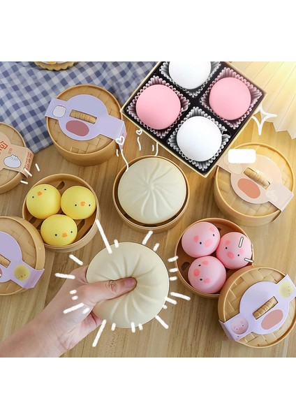 3pcs Buharda Pişirilmiş Piglet Fidget Oyuncakları, Bambu Vapurlu Duyusal Oyuncaklar An-Iety Rölyef Öğeleri Piglet, Mini Stres Topları Için Stres Giderici Hediyeler (Yurt Dışından) fiyatları