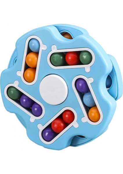 2 In 1 Dönen Sihirli Fasulye Küp Çift Çevirme El Bulmaca Yüzükler Stres Fidget Spinners Oyuncaklar Boys Unise - Çocuklar Yetişkinler Için Mavi (Yurt Dışından)