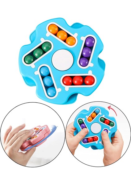 2 In 1 Dönen Sihirli Fasulye Küp Çift Çevirme El Bulmaca Yüzükler Stres Fidget Spinners Oyuncaklar Boys Unise - Çocuklar Yetişkinler Için Mavi (Yurt Dışından) fiyatları
