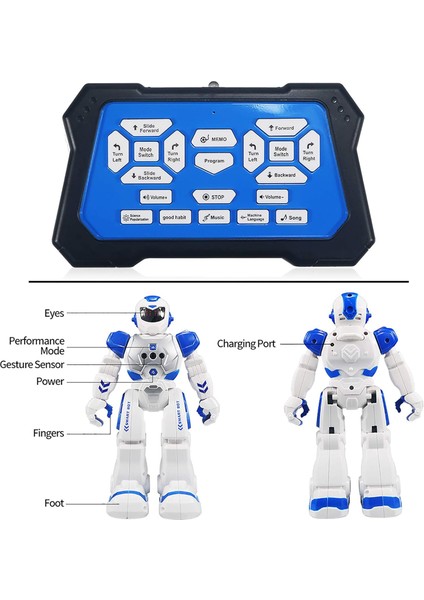 Çocuklar Için Uzaktan Kumandalı Robot, Kızılötesi Kontrollü Oyuncaklarla Akıllı Programlanabilir Robot, Dans, Şarkı Söyleme, Ay Yürüyüşü ve LED Gözler, Hareket Algılama (Yurt Dışından)