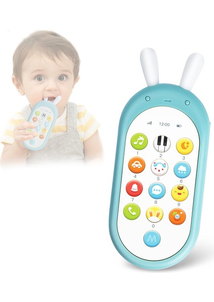 Çocuk Cep Telefonu Oyuncak, Elektronik Öğrenim Akıllı Telefon Oyuncak, Interaktif Eğitim Cep Telefonu Oyuncakları, Müzik Işıkları Gülme Şarkıları Diyalog, Telefon-Mavi (Yurt Dışından)