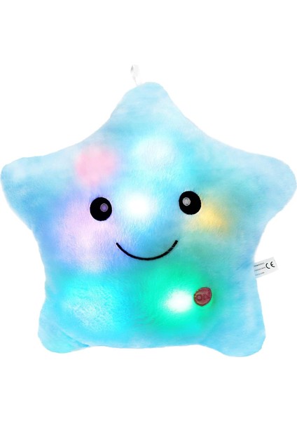 Yaratıcı Twinkle Yıldız Parlayan LED Gece Lambası Peluş Yastıklar Doldurulmuş Oyuncaklar Doğum Günü Sevgililer Hediyeleri Bebekler Kızlar Için Mavi (Yurt Dışından)