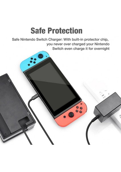 Nintendo Switch Oyun Konsolu Adaptörü Şarj USB Tip C Güç Kaynağı Şarj Cihazı Için (Yurt Dışından)