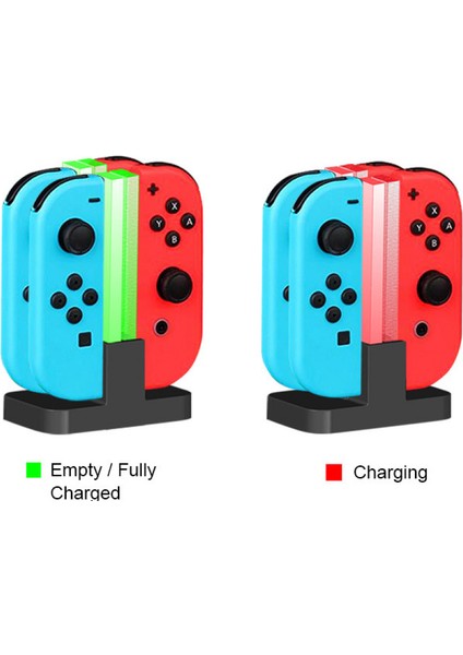 Nintendo Anahtarı 4 Denetleyici Şarj LED Göstergesi Nitendo Anahtarı Için Şarj Standı Istasyonu Nintendoswitch Ns Joy Con Aksesuarları (Yurt Dışından)