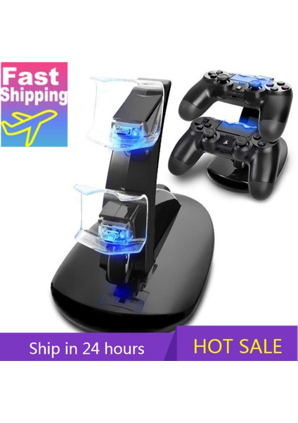 Denetleyici Şarj Dock LED Çift USB Ps4 Şarj Standı Istasyonu Cradle Sony Playstation 4 Için Ps4 Ps4 Pro Ps4 Slim Denetleyici (Yurt Dışından)