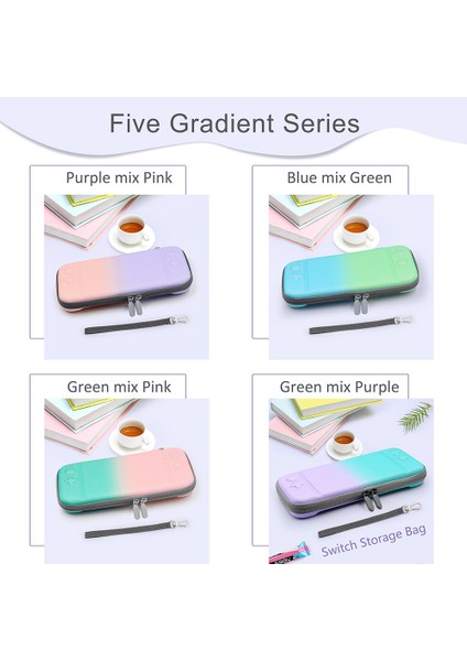 Nintendo Anahtarı Anahtarı Lite Degrade Saklama Çantası Taşıma Çantası ile Taşınabilir Ns Aksesuarları Braketi ile Pembe Yeşil (Yurt Dışından) modelleri