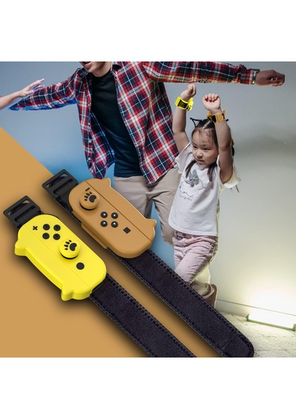 Dans Oyunu Nintendo Anahtarı Bilek Bandı Kapak Joycon Kol Bandı Oyunu Bilezik Elastik Kayış Dans Bandı Sarı (Yurt Dışından)