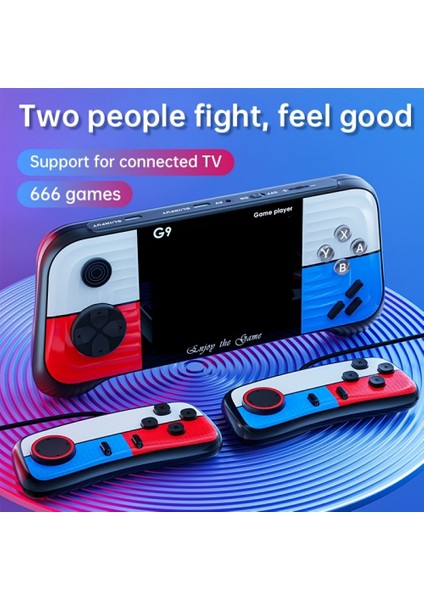 G9 Retro Taşınabilir Mini El Video Oyun Konsolu 8 Bit 3,0 Inç 7,6 Cm, Çift Kulplu, Renkli Oyun Konsolu, Çocuklara Hediye (Yurt Dışından)