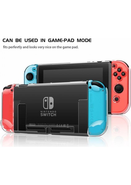 Nintendo Switch Için Sabit Şeffaf Telefon Kılıfı, Nintendo Switch ve Joy Con Kontrol Cihazları Için Şeffaf Koruyucu Kapak, Crystal Clear (Yurt Dışından)