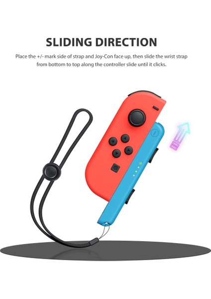 Switch Joycon ile Uyumlu, Switch'in Yerine Geçen 2 Parçalı Joycon Kayışı, Ayarlanabilir Sızdırmazlık Mavisi ile (Yurt Dışından)