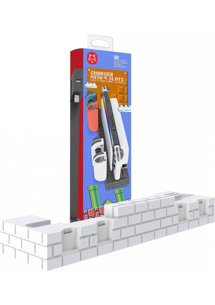 Joy Con White Için Nintendo Switch Için 8 Oyun Yuvası ile 4 Şarj Yuvası Stand Station Cradle (Yurt Dışından)
