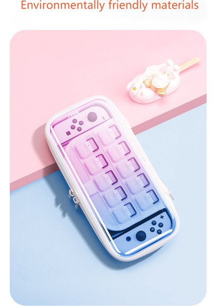 Nintendo Switch Lite Görsel Saklama Çantası Bavul, Şeffaf Ekranlı, 10 Oyun Saklama Pembe (Yurt Dışından)