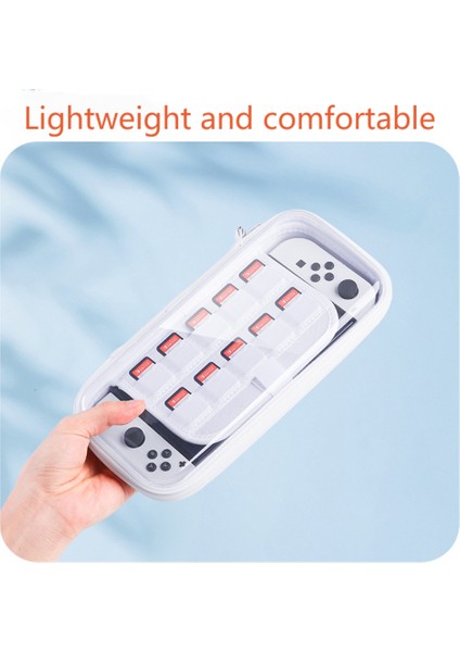 Nintendo Switch Lite Görsel Saklama Çantası Bavul, Şeffaf Ekranlı, 10 Oyun Saklama Pembe (Yurt Dışından)
