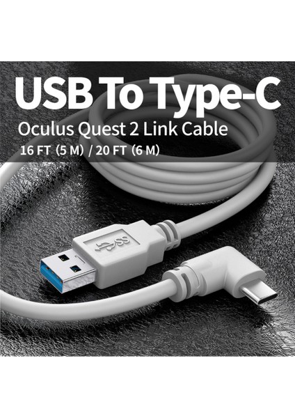 Quest 2 ve Quest 16FT 5m Pc Vr Için 2'si 1 Arada Quest Oculus Link Sanal Gerçeklik Kulaklık Kablosu (Yurt Dışından) fırsatları