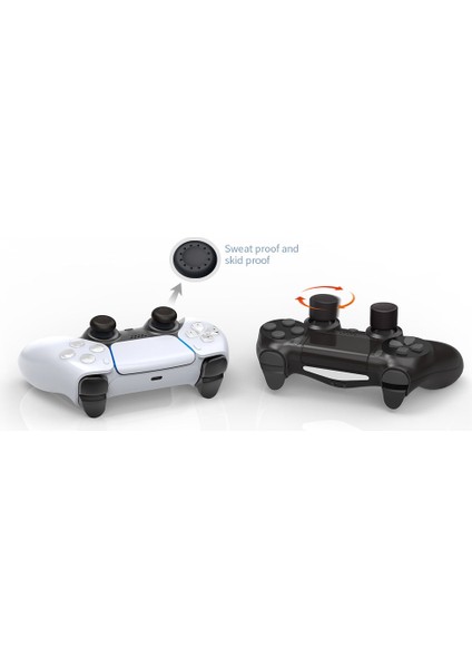 4 In 1 Ps5 Silikon Başparmak Kavrama Kapağı Joystick Kaymaz Kapak Kabuk Denetleyici Rocker Kapaklar Koruyucu Kılıf Playstation Ps5 (Yurt Dışından)