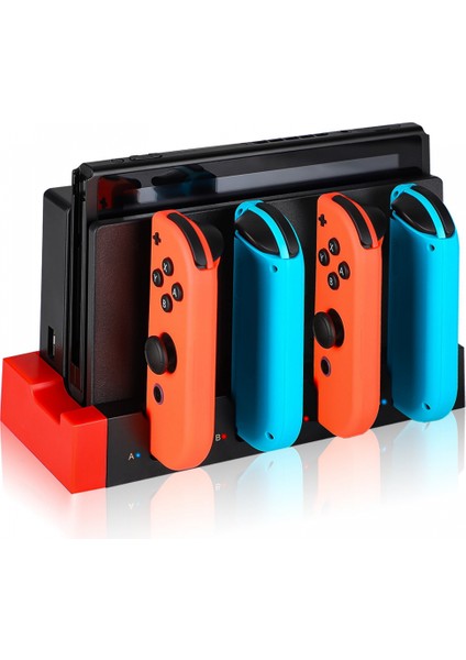 Nintendo Switch&switch OLED Model Joy Con Denetleyici Şarj Standı, Tsv Şarj Istasyonu, 4'ü 1 Arada LED USB Şarj Standı (Yurt Dışından)