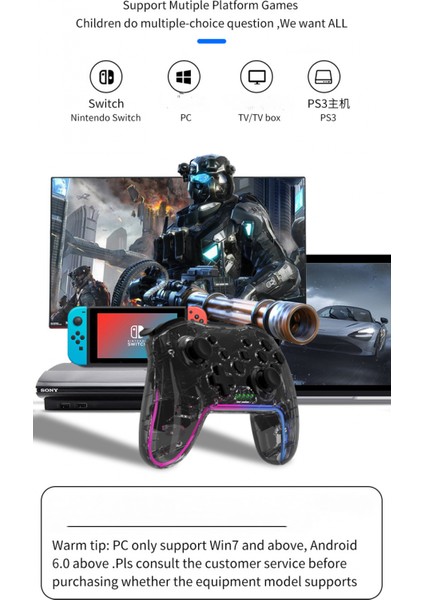 Anahtar Denetleyicisi, Anahtar Anahtarı Lite Anahtarı OLED Için Switch Pro Denetleyicisi, Joystick'li Rgb Tonlu Işık Anahtarı Denetleyicisi Pro (Yurt Dışından)