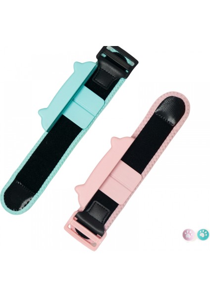 Dans Oyunu Nintendo Anahtarı Bilek Bandı Kapak Joycon Kol Bandı Oyunu Bilezik Elastik Kayış Dans Bandı Pembe Mavi (Yurt Dışından)
