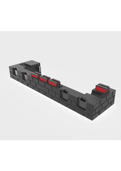 4 Şarj Yuvası Joy Con Black Için Nintendo Switch Için 8 Oyun Yuvasına Sahip Stand Station Cradle (Yurt Dışından)