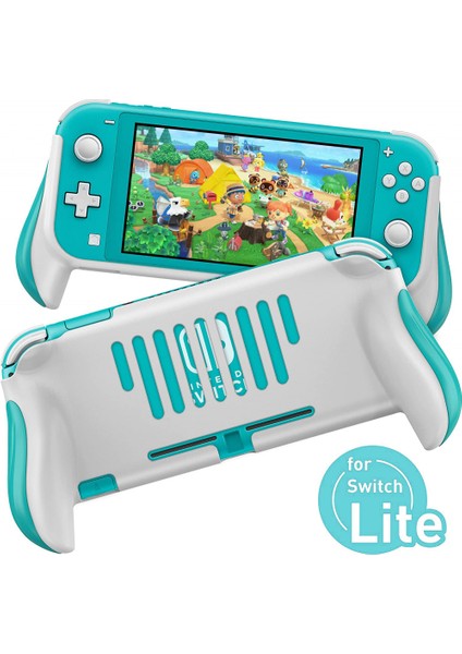 Switch Lite Kavrama Konsolu Oyun Kolu Kapak Nintendo Koruyucu Kılıf Ns Çevre Birim Aksesuarları Camgöbeği Beyaz (Yurt Dışından)