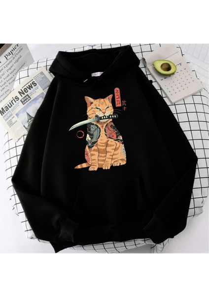 Touz Moda Anime Ninja Cat Oversize Hoodie