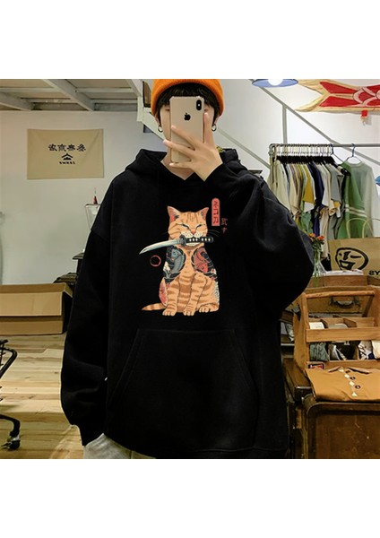 Touz Moda Anime Ninja Cat Oversize Hoodie