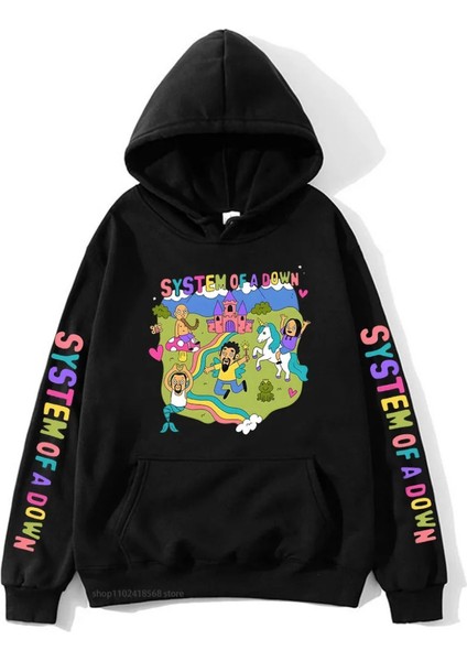 Systeam Of A Down Baskılı Oversize Hoodie